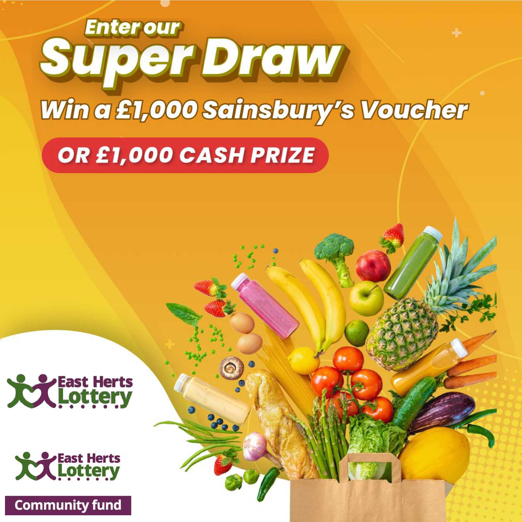 Super Draw Saturday Sainsburys voucher worth £1000!