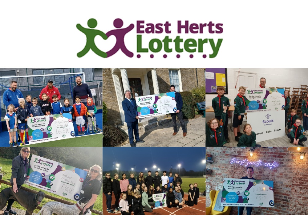 East Herts Lottery Turns Three - collage of  local groups